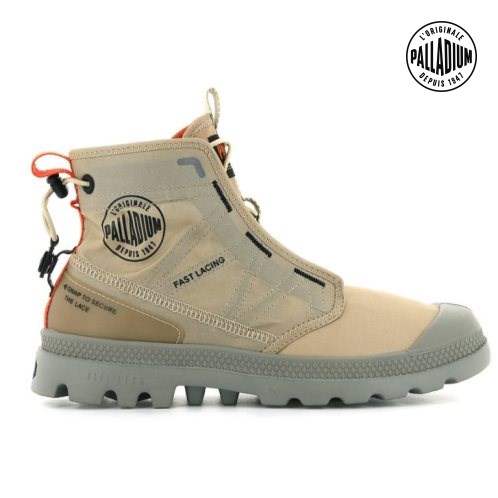 Palladium Pampa Travel Lite Men's Boots Khaki | UK M541-JAD